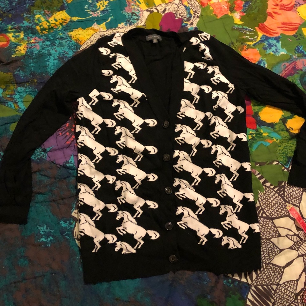 The Limited Horse Intarsia Cardigan